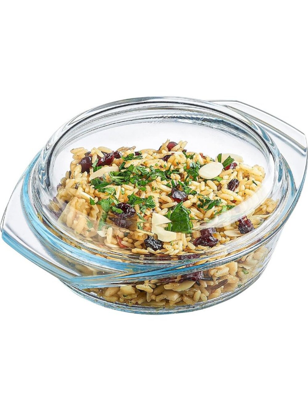 Round 1 Quart Glass Casserole Dish with Lid - Oven & Microwave Safe, Yellow